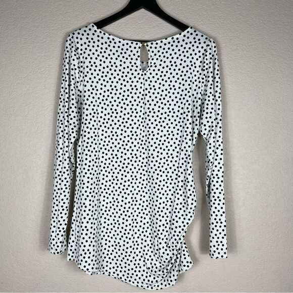 A Pea In The Pod Polka Dot Maternity Top Size L - Picture 2 of 5